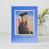 Modern Blue Gradient Graduation Announcement Kaart (Staand voorkant)