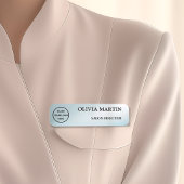 Modern Blue Gradient Magnetic Name Badge Custom
