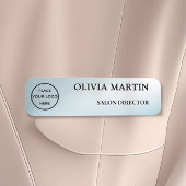 Modern Blue Gradient Magnetic Name Badge Custom