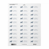 Modern Blue Gray Australian Shepherd Silhouette Etiket (Full Sheet)