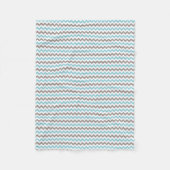 Modern Blue Gray Chevron Fleece Blanket (Voorkant)