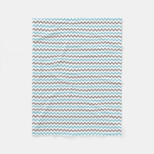 Modern Blue Gray Chevron Fleece Blanket (Voorkant)