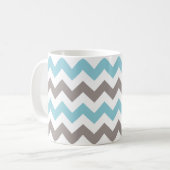 Modern Blue Gray Chevron Pattern Koffiemok (Voorkant links)