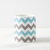 Modern Blue Gray Chevron Pattern Koffiemok (Center)