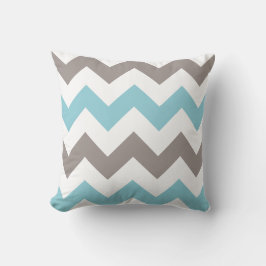 Modern Blue Gray Chevron Pattern Kussen
