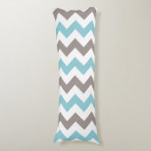 Modern Blue Gray Chevron Pattern Lichaamskussen (Voorkant Verticaal)