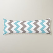 Modern Blue Gray Chevron Pattern Lichaamskussen (Voorkant)
