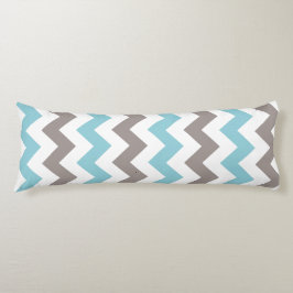 Modern Blue Gray Chevron Pattern Lichaamskussen