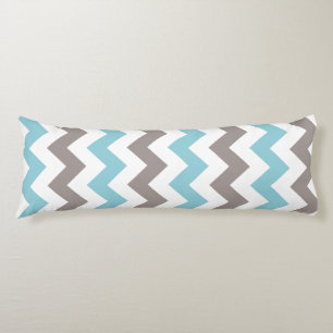 Modern Blue Gray Chevron Pattern Lichaamskussen
