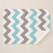 Modern Blue Gray Chevron Pattern Sherpa Deken (Voorkant (horizontaal))