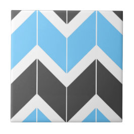 Modern Blue Gray Herringbone Chevron Pattern Tegeltje