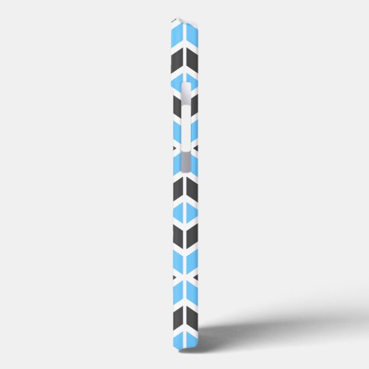 Modern Blue Gray Herringbone Geometric Case-Mate iPhone Case (Achterkant / Links)