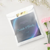 Modern Blue Gray Purple Electric Neon Glow Wedding Bedankzakje (Gezegeld)