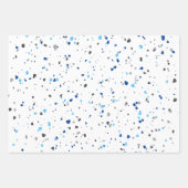 Modern Blue Gray Terrazzo Pattern Inpakpapier Vel (Voorkant 3)