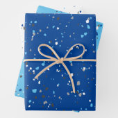 Modern Blue Gray Terrazzo Pattern Inpakpapier Vel (In situ)