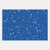 Modern Blue Gray Terrazzo Pattern Inpakpapier Vel (Voorkant)