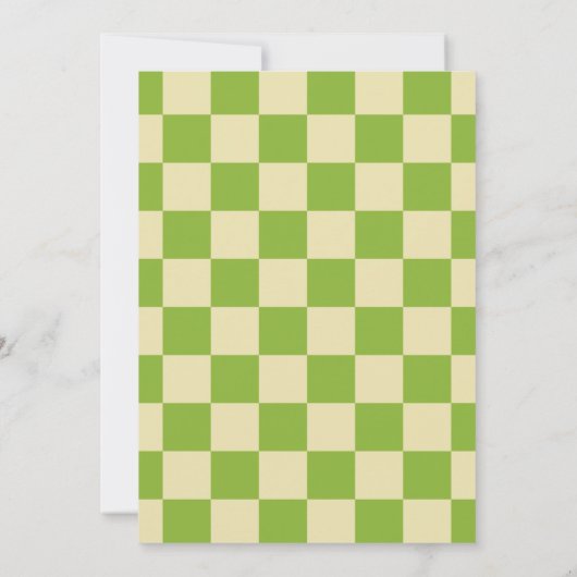 Modern Blue Green Checkerboard Bar Mitzvah RSVP Kaart (Achterkant)