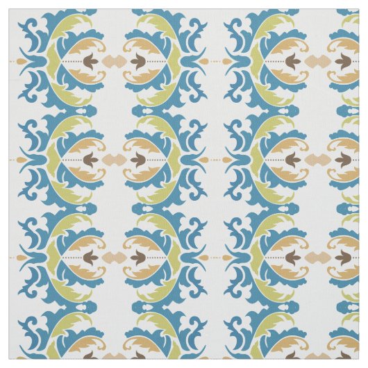 Modern Blue Green Floral Custom Fabric Stof (Swatch)