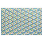 Modern Blue Green Floral Custom Fabric Stof (Fat Quarter)