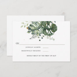 Modern Blue & Green Floral | Weddenschap RSVP