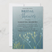 Modern Blue Green Foliage Bridal Shower Kaart (Voorkant)