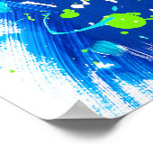 Modern Blue Green Fun Abstract schilderen Poster (Hoek)