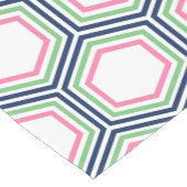 Modern Blue Green Hexagons Patroon Korte Tafelloper (Hoek)