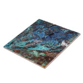 Modern Blue Green Malachite Mineral Stone Tegeltje (Zijkant)