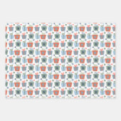 Modern Blue Green Merry-kerstcadeaupatroon Inpakpapier Vel (Voorkant)