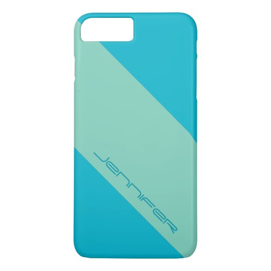 Modern Blue & Green, minimalist, naam, Case-Mate iPhone Case (Achterkant)