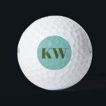 Modern Blue Green Monogram Initialen op maat Golfballen<br><div class="desc">Modern Blue and Green Monogram Initialen Personalized Golf Balls</div>