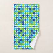 Modern Blue Green Polka-Dot Pattern Bad Handdoek (Handdoek)