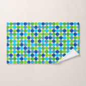 Modern Blue Green Polka-Dot Pattern Bad Handdoek (Handdoek)