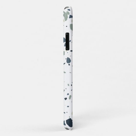 Modern Blue Green Terrazzo Marble Monogram Case-Mate iPhone Case (Achterkant/rechts)