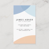 Modern Blue Grey Beige Abstract Art Visitekaartje (Achterkant)