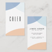 Modern Blue Grey Beige Abstract Art Visitekaartje (Voorkant / Achterkant)