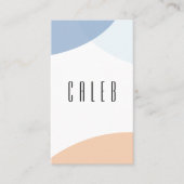 Modern Blue Grey Beige Abstract Art Visitekaartje (Voorkant)