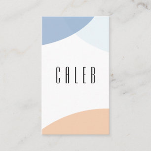 Modern Blue Grey Beige Abstract Art Visitekaartje