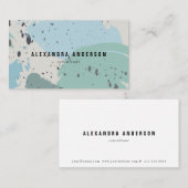 Modern Blue Grey Brush Strokes Visitekaartje (Voorkant / Achterkant)