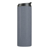 Modern Blue Grey Faux Linen Design Thermosbeker (Gedraaid links)