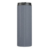 Modern Blue Grey Faux Linen Design Thermosbeker (Achterkant)