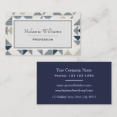 Modern Blue Grey Geometric Mosaic Pattern Visitekaartje (Voorkant / Achterkant)