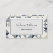 Modern Blue Grey Geometric Mosaic Pattern Visitekaartje (Voorkant)