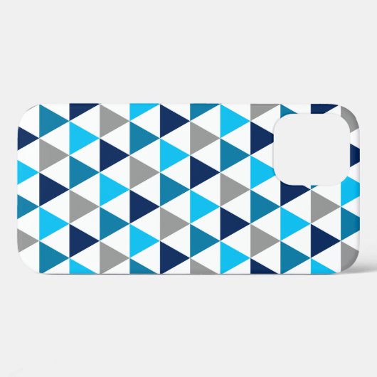Modern Blue Grey Geometric Triangles Patroon Case-Mate iPhone Case (Achterkant (horizontaal))