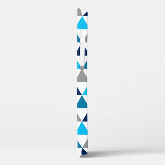 Modern Blue Grey Geometric Triangles Patroon Case-Mate iPhone Case (Achterkant / Links)