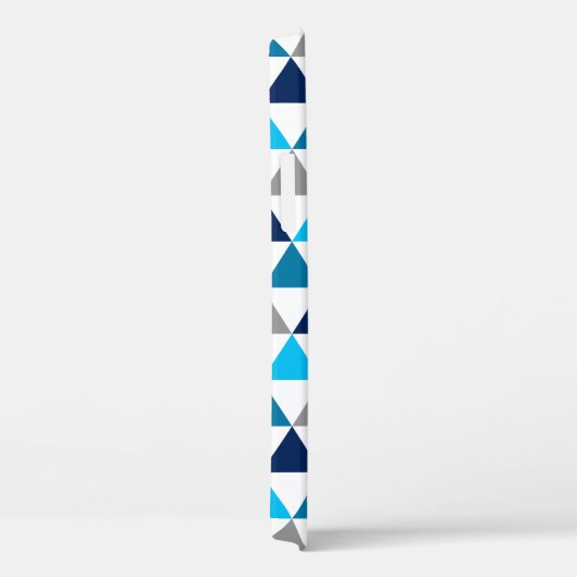 Modern Blue Grey Geometric Triangles Patroon Case-Mate iPhone Case (Achterkant / Rechts)