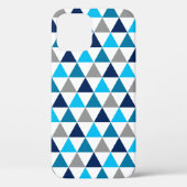 Modern Blue Grey Geometric Triangles Patroon Case-Mate iPhone Case (Achterkant)