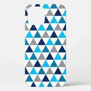 Modern Blue Grey Geometric Triangles Patroon Case-Mate iPhone Case