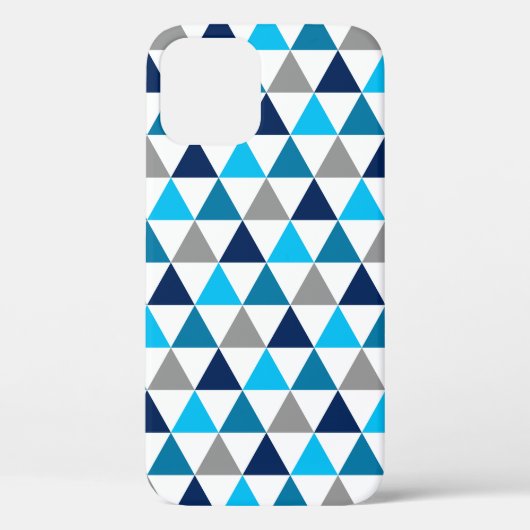 Modern Blue Grey Geometric Triangles Patroon Case-Mate iPhone Case (Achterkant)