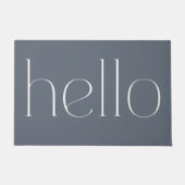 Modern Blue Grey Hand Scripting Hallo Welcome Deurmat (Voorkant)